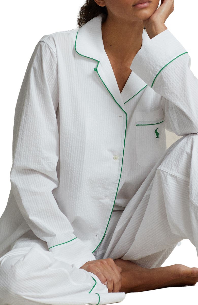 Polo Ralph Lauren Cotton Seersucker Pajamas, Alternate, color, 