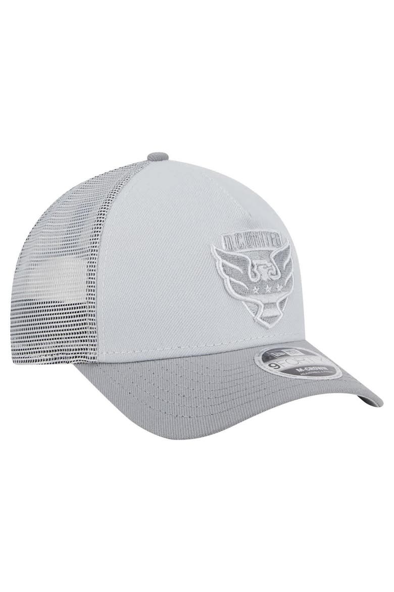 Men's New Era Gray D.C. United Color Pack 9FORTY A-Frame Adjustable Trucker Hat, Alternate, color, Gray
