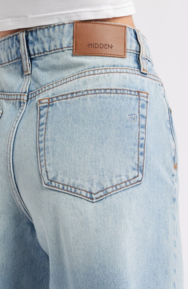 HIDDEN JEANS Raw Hem Denim Bermuda Shorts, Alternate, color, Light Wash