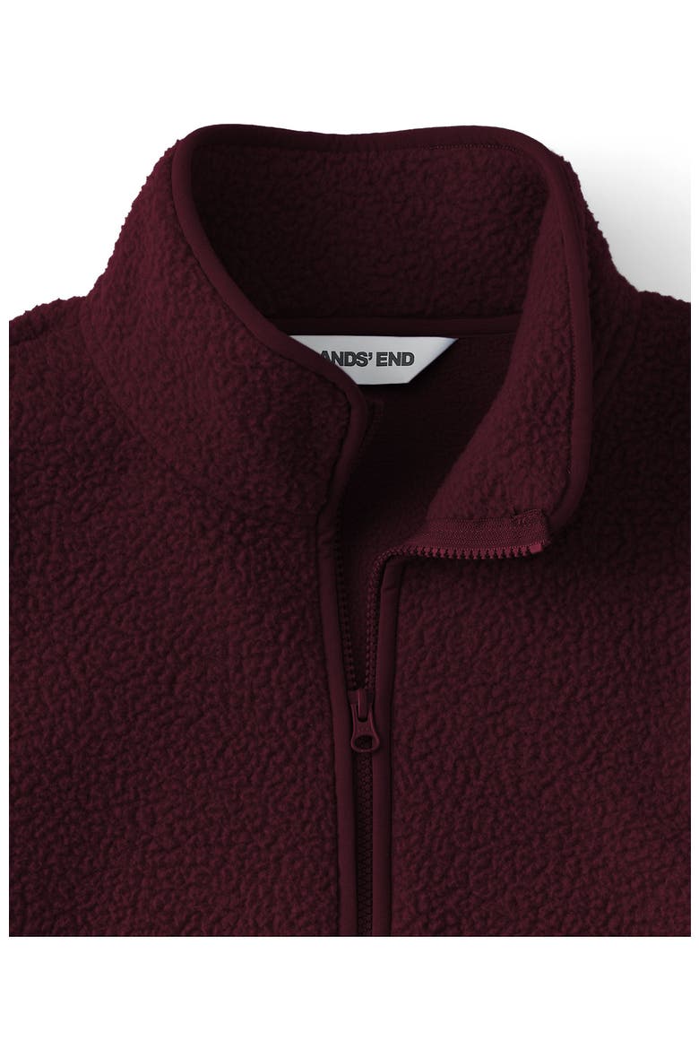 Plus Size Print Half Zip Cozy High Pile Fleece Pullover, Alternate, color, Lush Burgundy