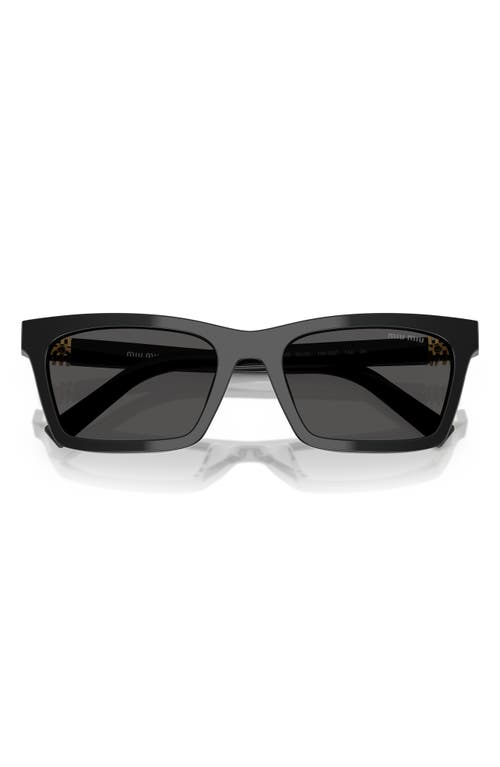Miu Miu 55mm Rectangular Sunglasses In Black