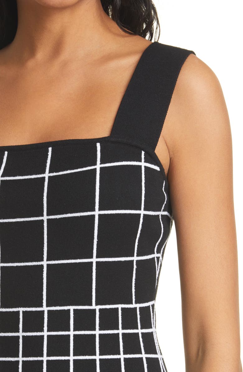 Milly Windowpane Jacquard Column Dress, Alternate, color,