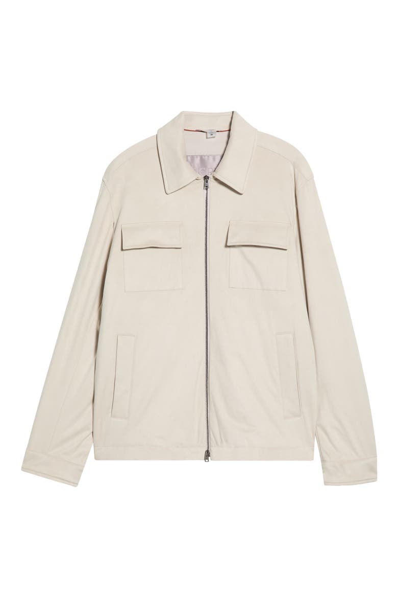 Suede Effect Zip Jacket, Main, color, 1310 CHAMPAGNE