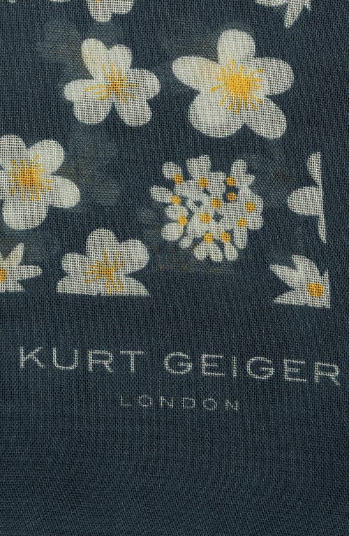 Kurt Geiger London Ditzy Floral Oblong Scarf In Blue