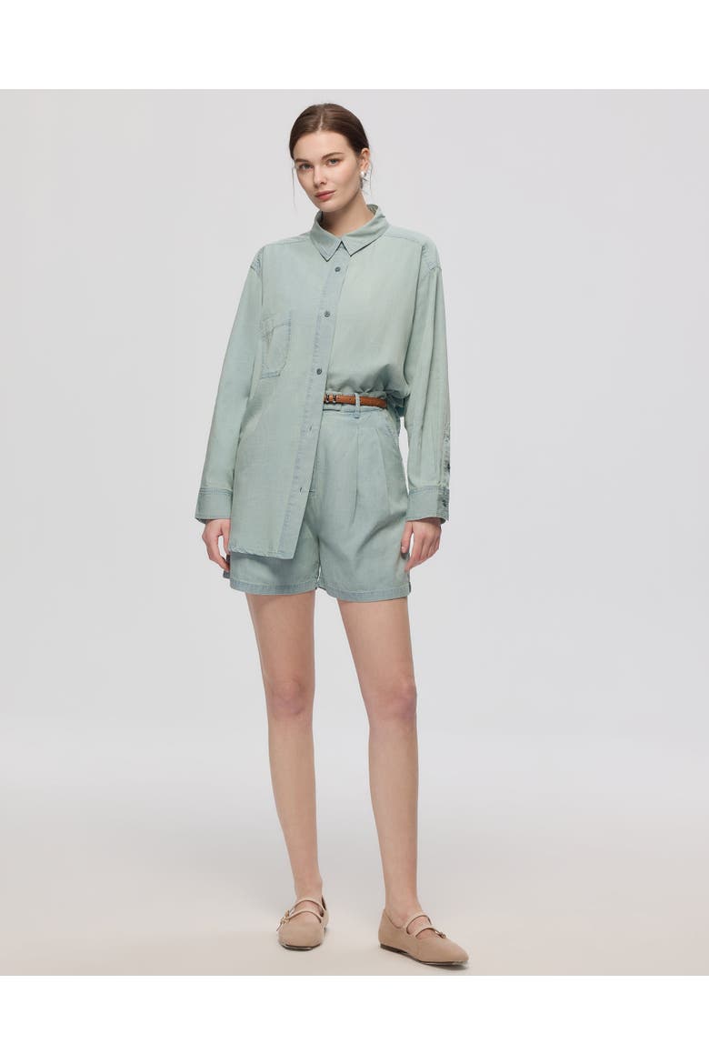 Lyricist Pleated Shorts, Alternate, color, Chambray Blue