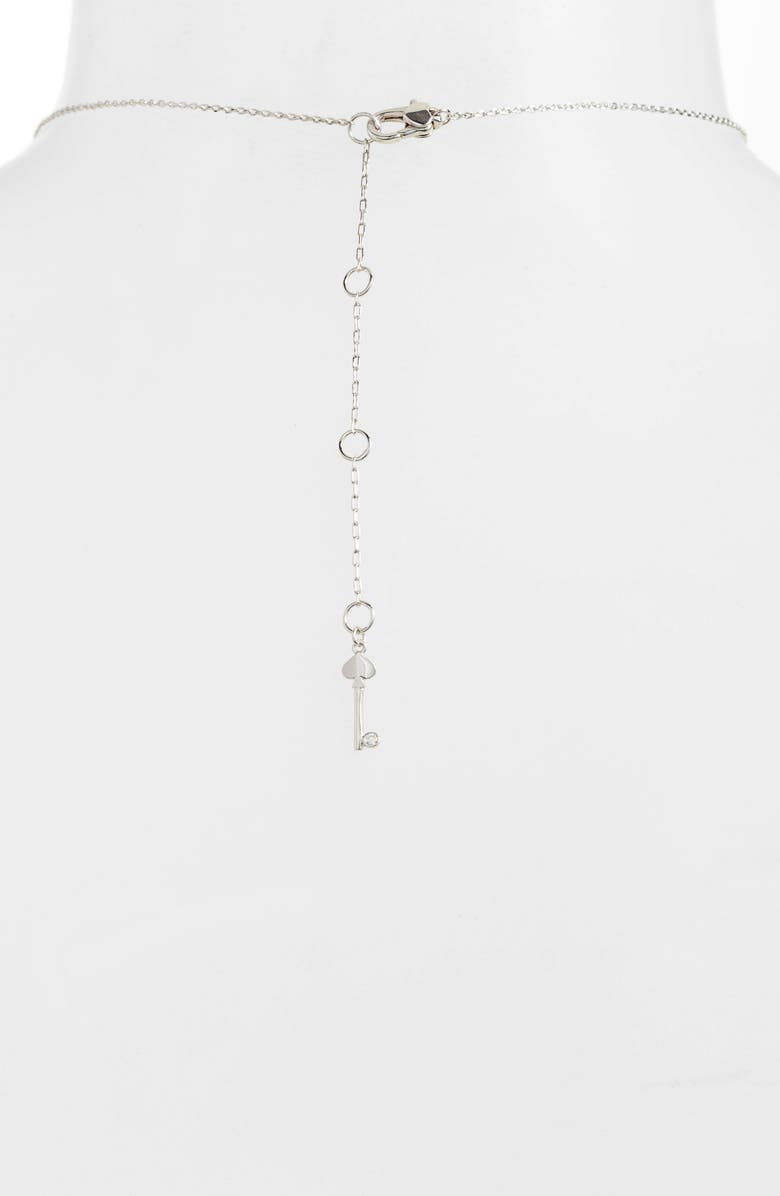 Kate Spade New York pavé lock mini pendant necklace, Alternate, color, Clear/ Silver