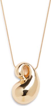 Open Edit Curved Teardrop Pendant Necklace