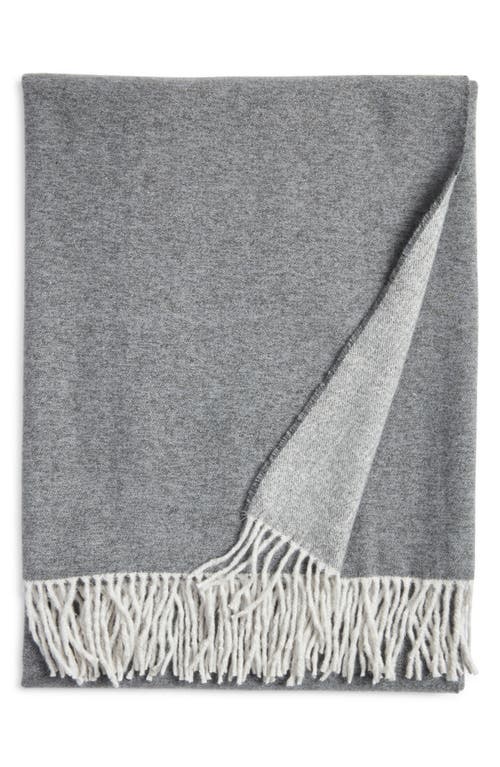 Nordstrom Plaid Fringe Throw Blanket In Gray