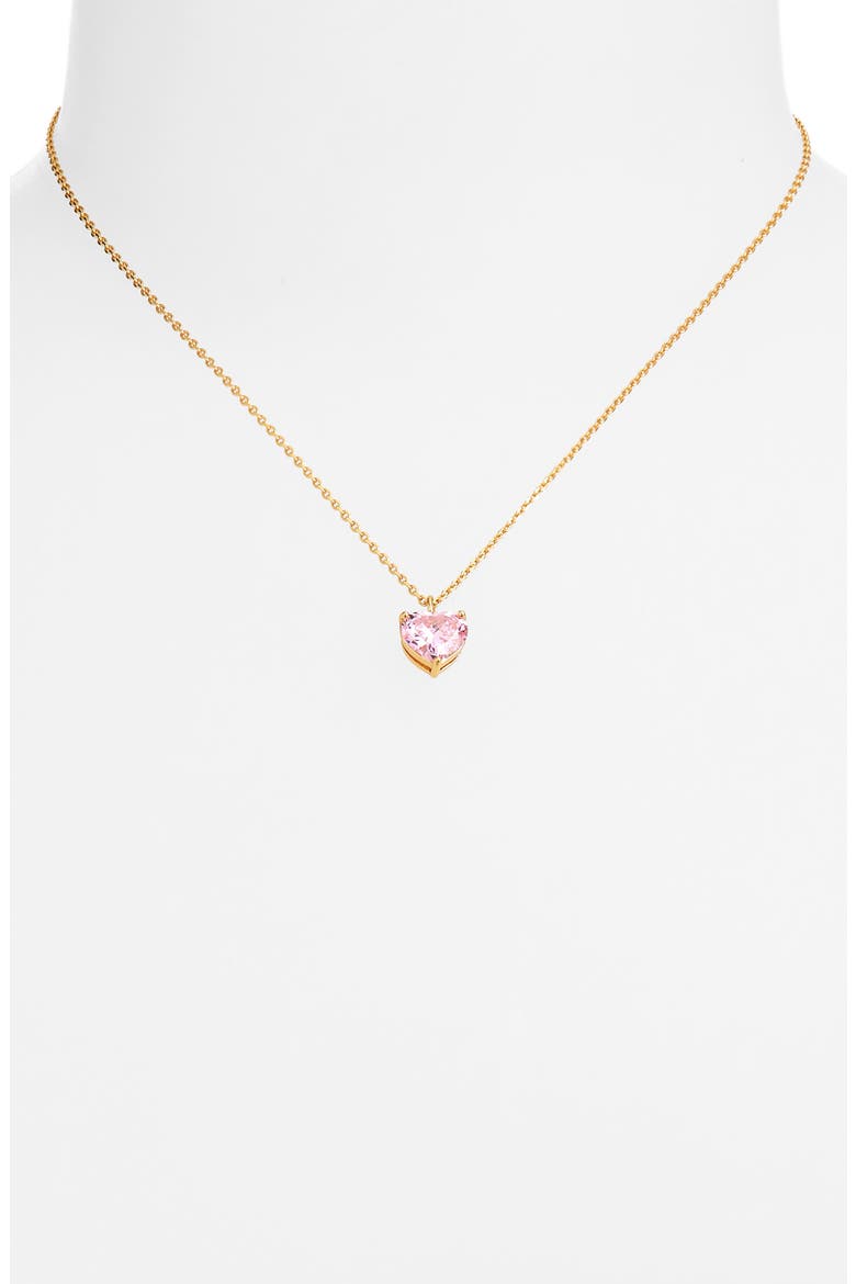 my love birthstone heart pendant necklace, Alternate, color, ROSE