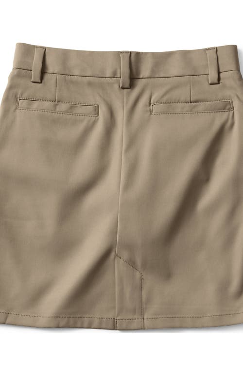 Lands' End School Uniform Girls Active Chino Skort Top Of The Knee In Brown