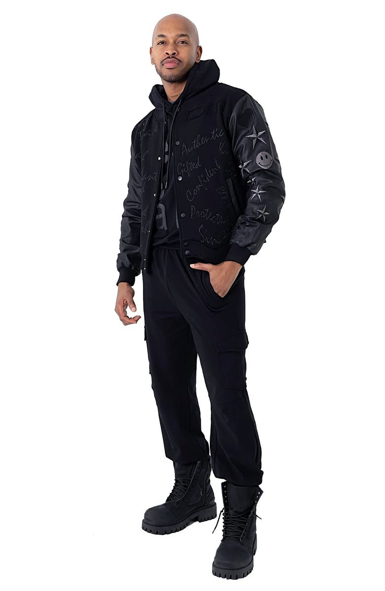 Dai Moda Men's Affirmation Letterman Jacket, Alternate, color,