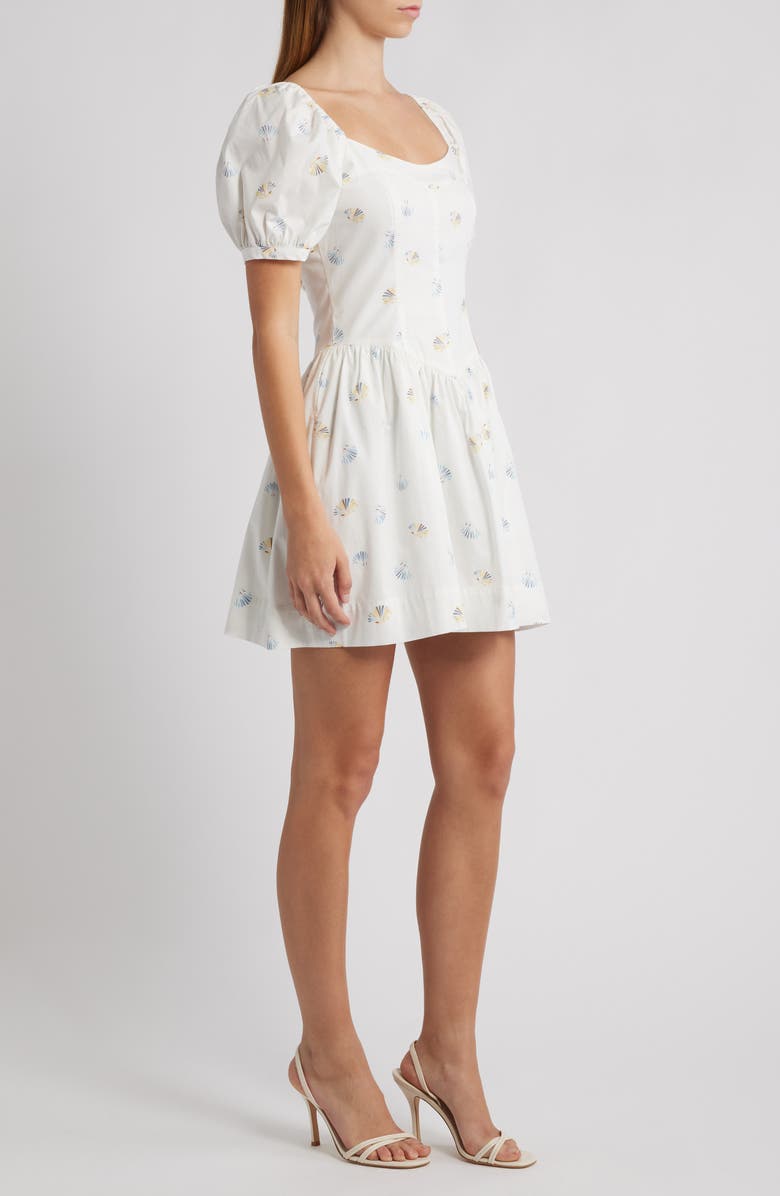 WAYF Fiona Short Sleeve Minidress, Alternate, color, Ivory Seashell
