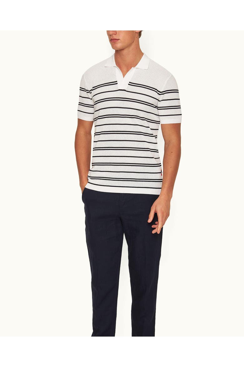 Roddy Stripe Polo Shirt, Main, color, White/Night Iris