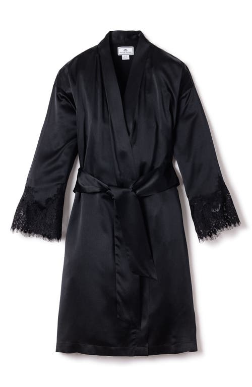 PETITE PLUME PETITE PLUME LACE TRIM MULBERRY SILK ROBE