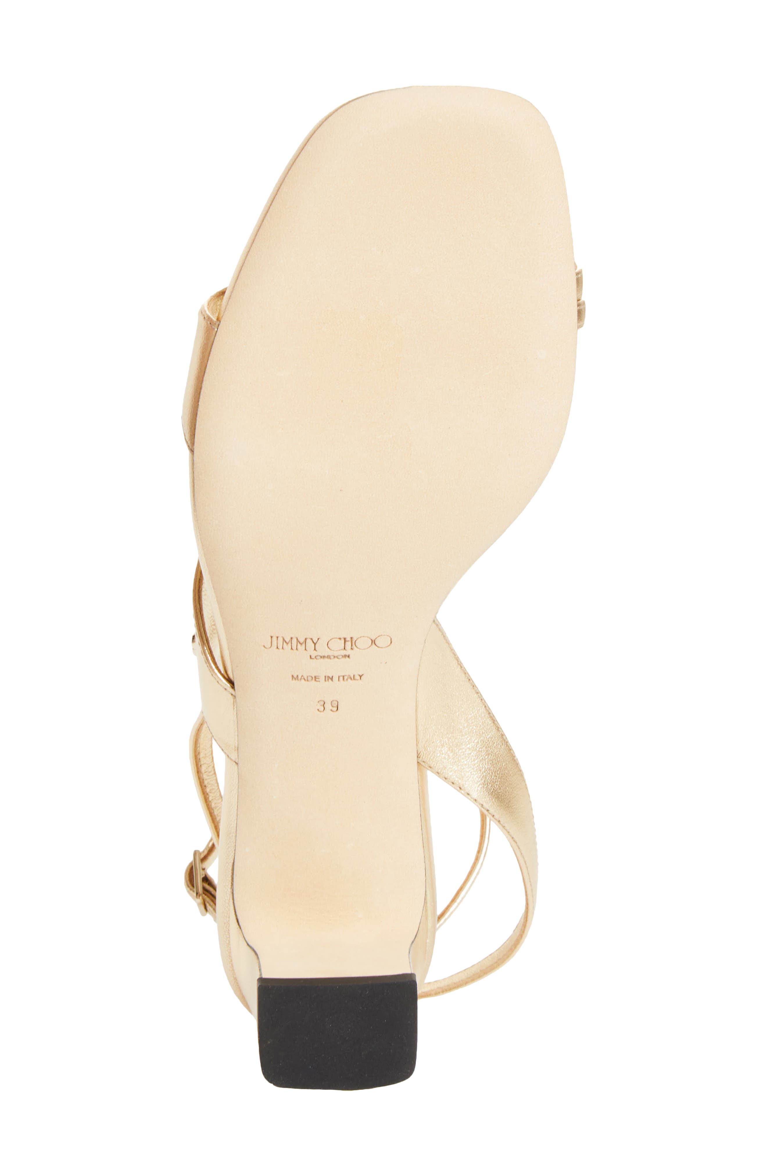 Jimmy Choo Faye Ankle Strap Sandal, Alternate, color, Gold