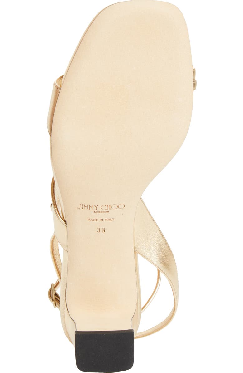 Jimmy Choo Faye Ankle Strap Sandal, Alternate, color, Gold