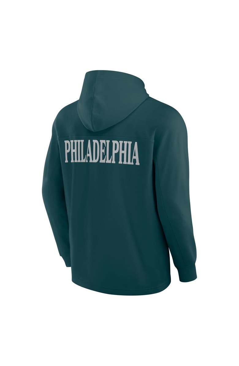 FANATICS Men's Fanatics Midnight Green Philadelphia Eagles Elements Blaze Tri-Blend Long Sleeve Hoodie T-Shirt, Alternate, color, Green