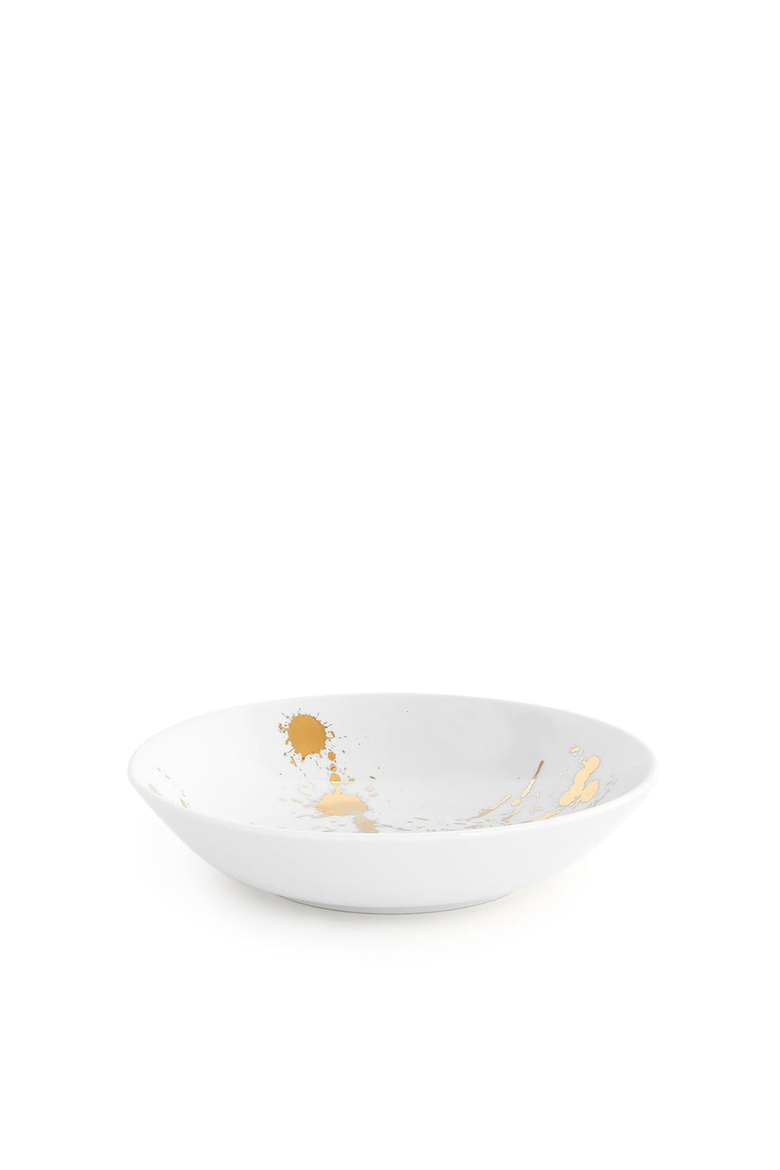 1948 Soup Bowl, Main, color, White / Gold Splatter