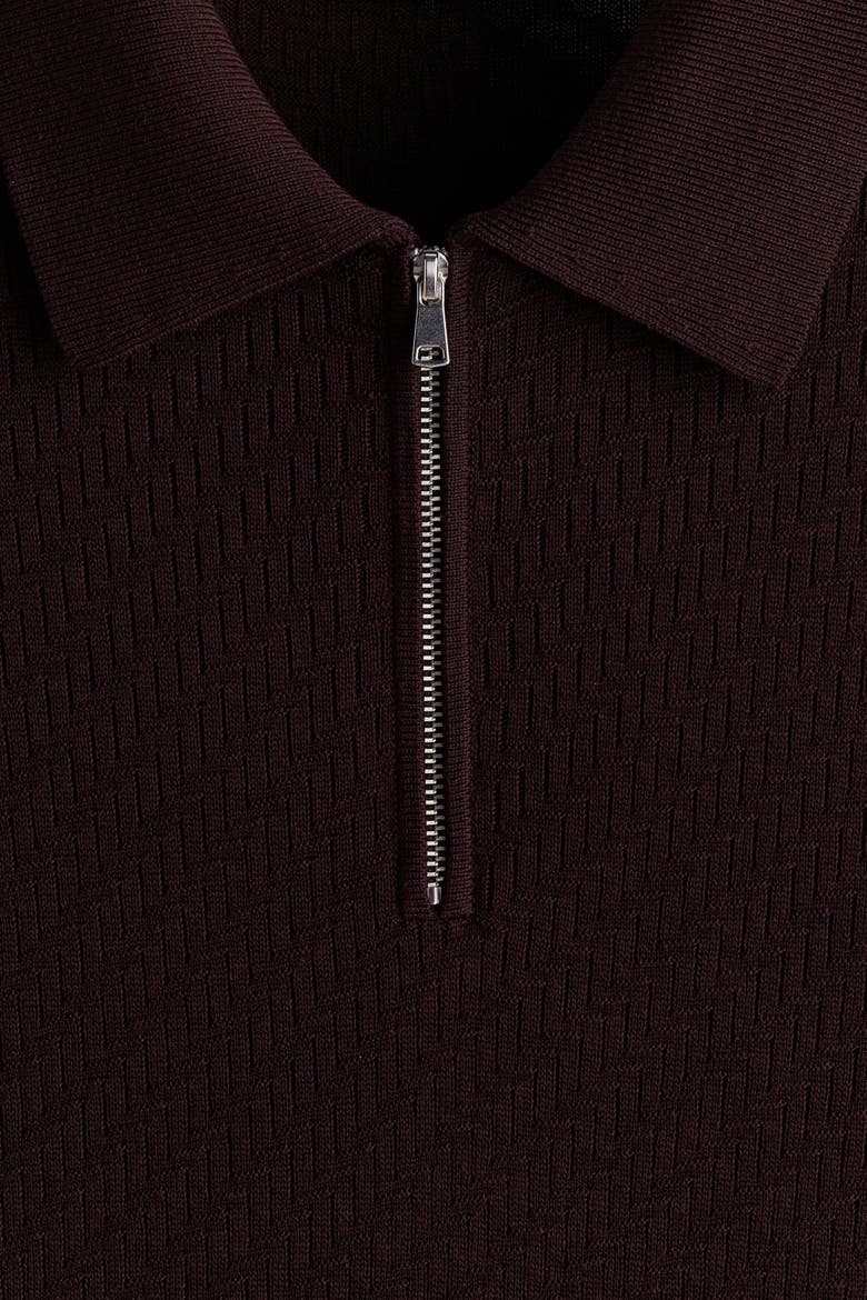 Slim Fit Textured Polo Shirt, Alternate, color, Dark brown