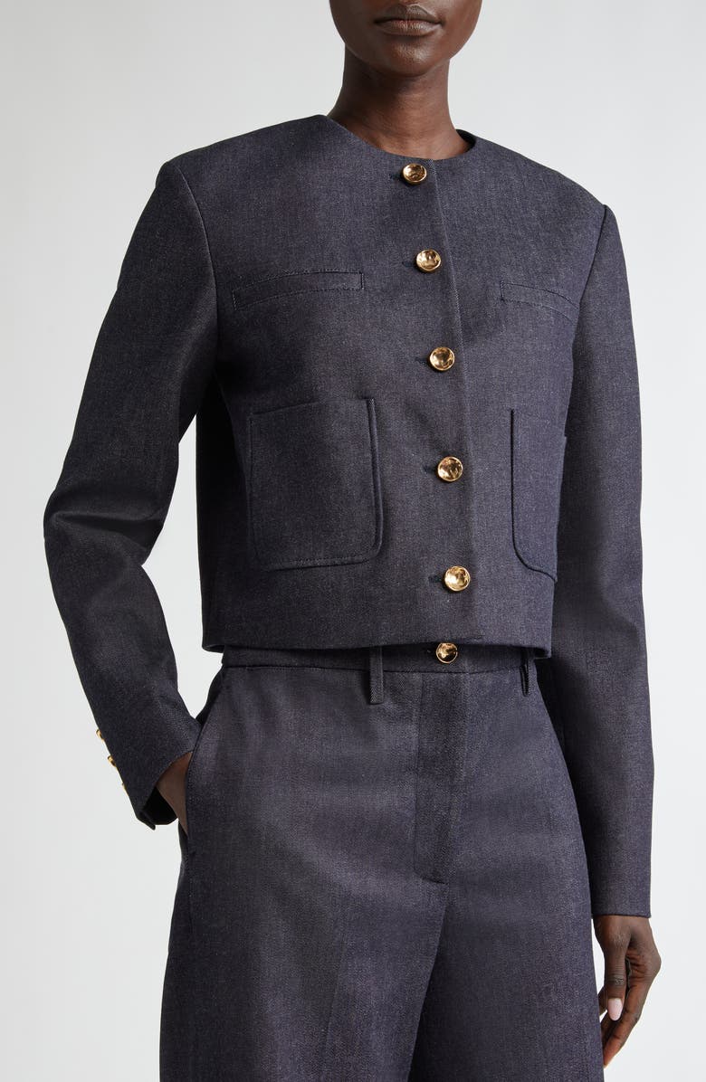 Altuzarra Bernadette Coton Jacket, Alternate, color, Berry Blue