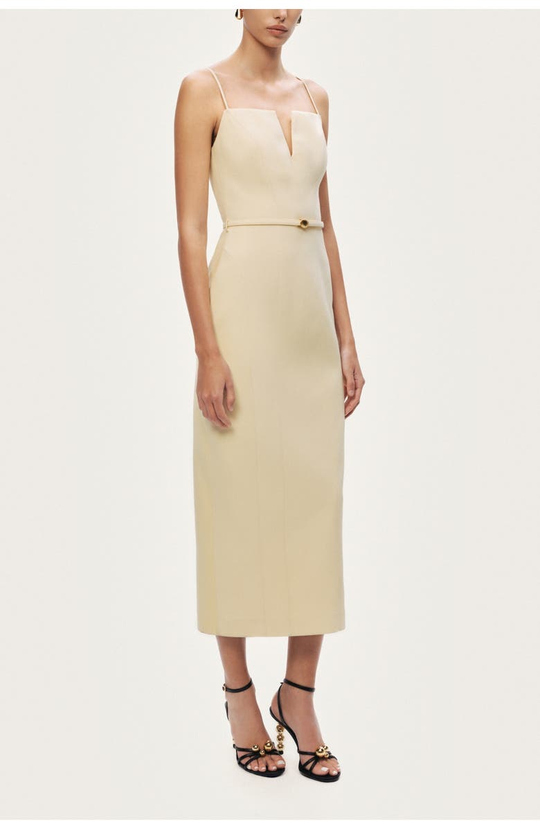 Nocturne Strappy Belted Midi Dress, Alternate, color, Yellow