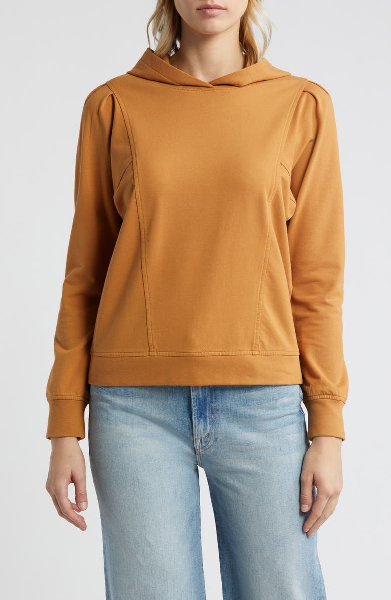 Caslon<sup>®</sup> Pleat Sleeve Hoodie, Main, color, 