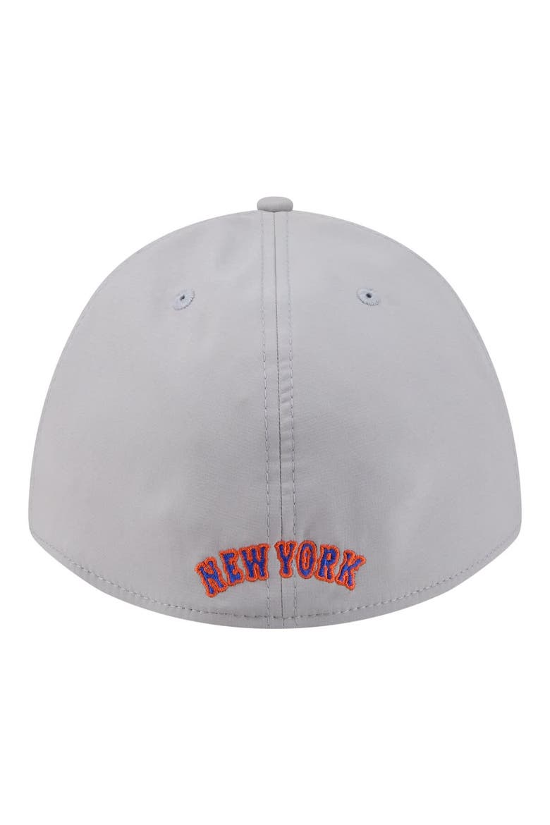 Men's New Era Gray New York Mets Patch 39THIRTY A-Frame M-Crown Perforated Flex Hat, Alternate, color, Gray