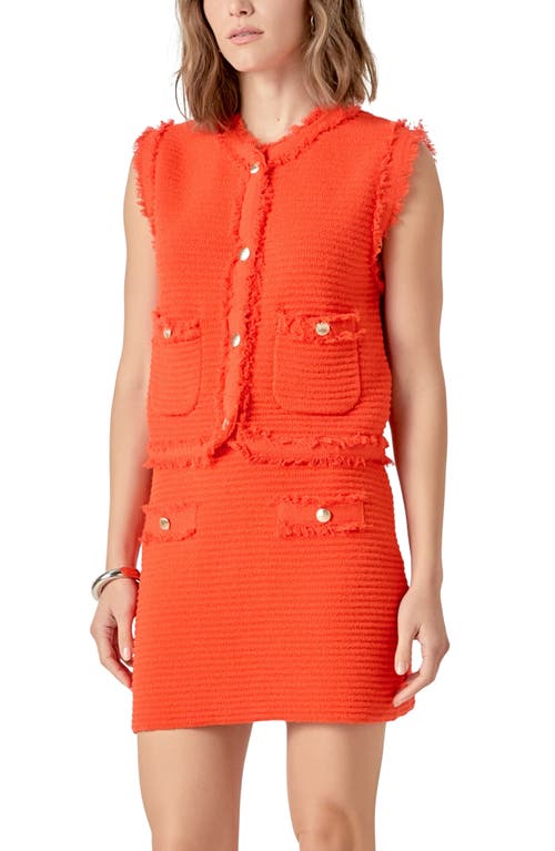 English Factory Fringe Detail Knit Vest