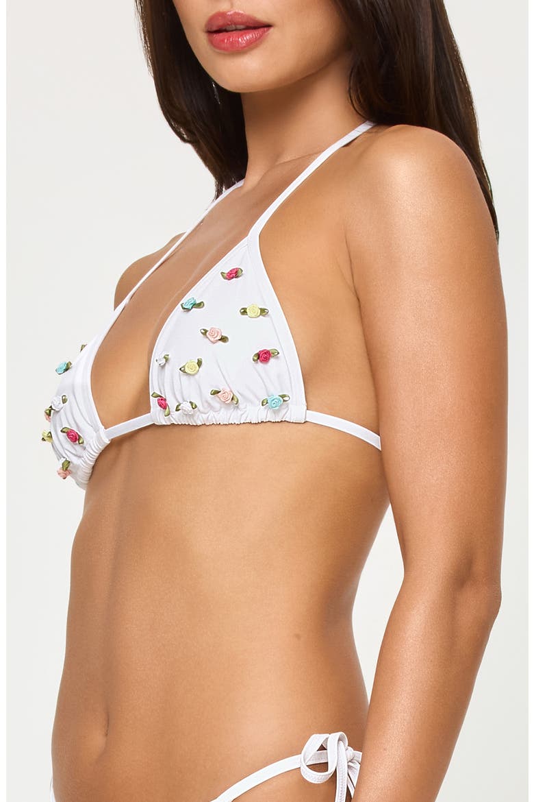 Rosette Bikini Top, Alternate, color, WHITE