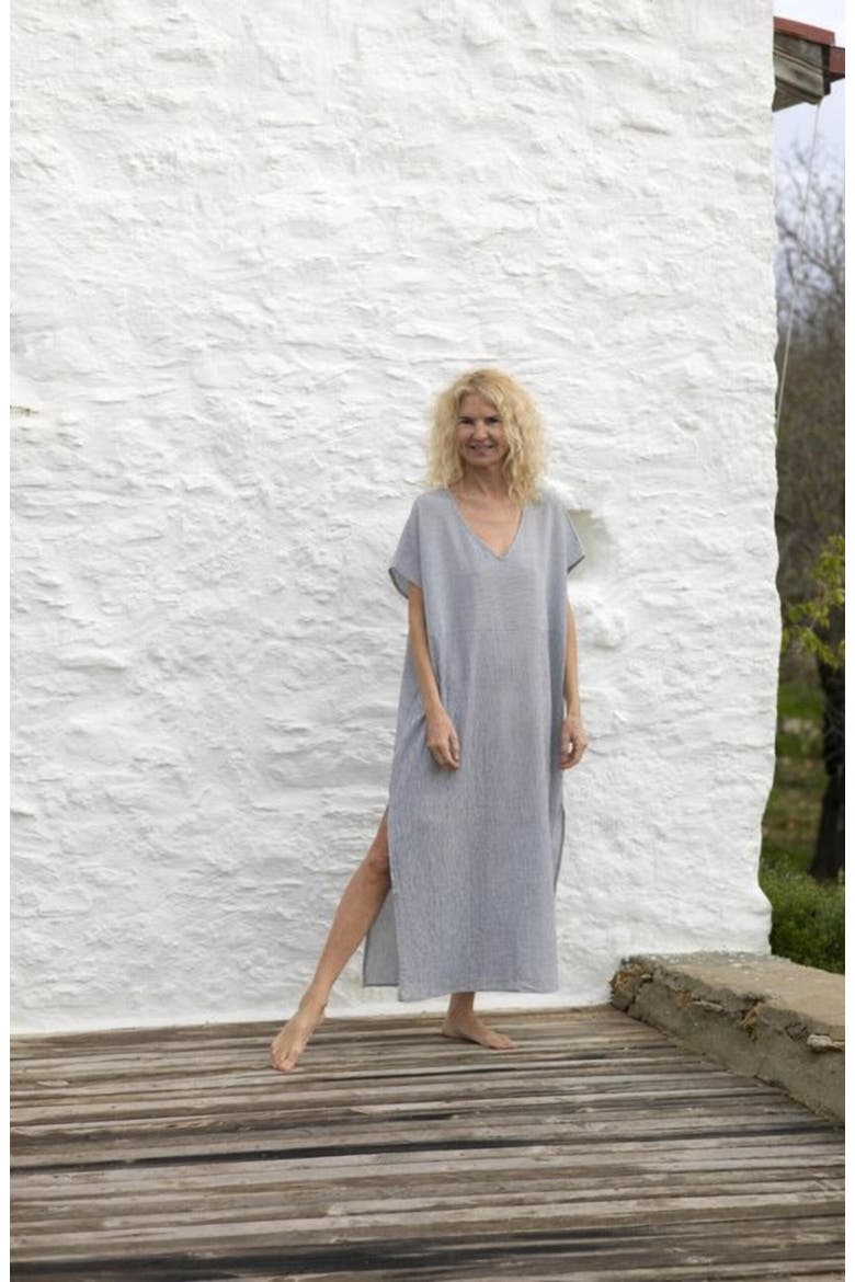 Sile Classic Caftan, Alternate, color, Marine Stripe
