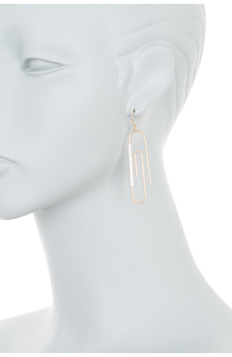 Area Stars Two Tone Paper Clip Earrings, Alternate, color,