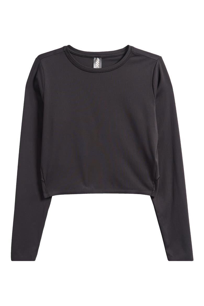 Serene Fitted Long Sleeve Performance Top, Alternate, color, BLACK