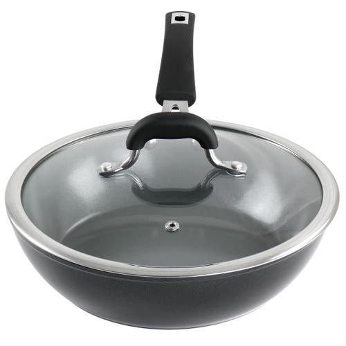 Kenmore Arlington 3.5 Quart Non Stick Aluminum Saute Pan With Lid In Black
