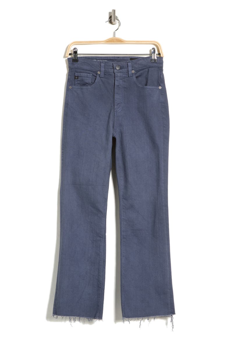 Kinsley High Waist Raw Hem Ankle Flare Jeans, Alternate, color, SULFUR BLUE NOTE