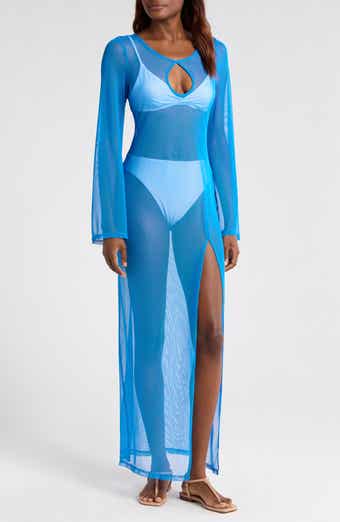 Hutch Maebry Sheer Long Sleeve Cover-Up Maxi Dress