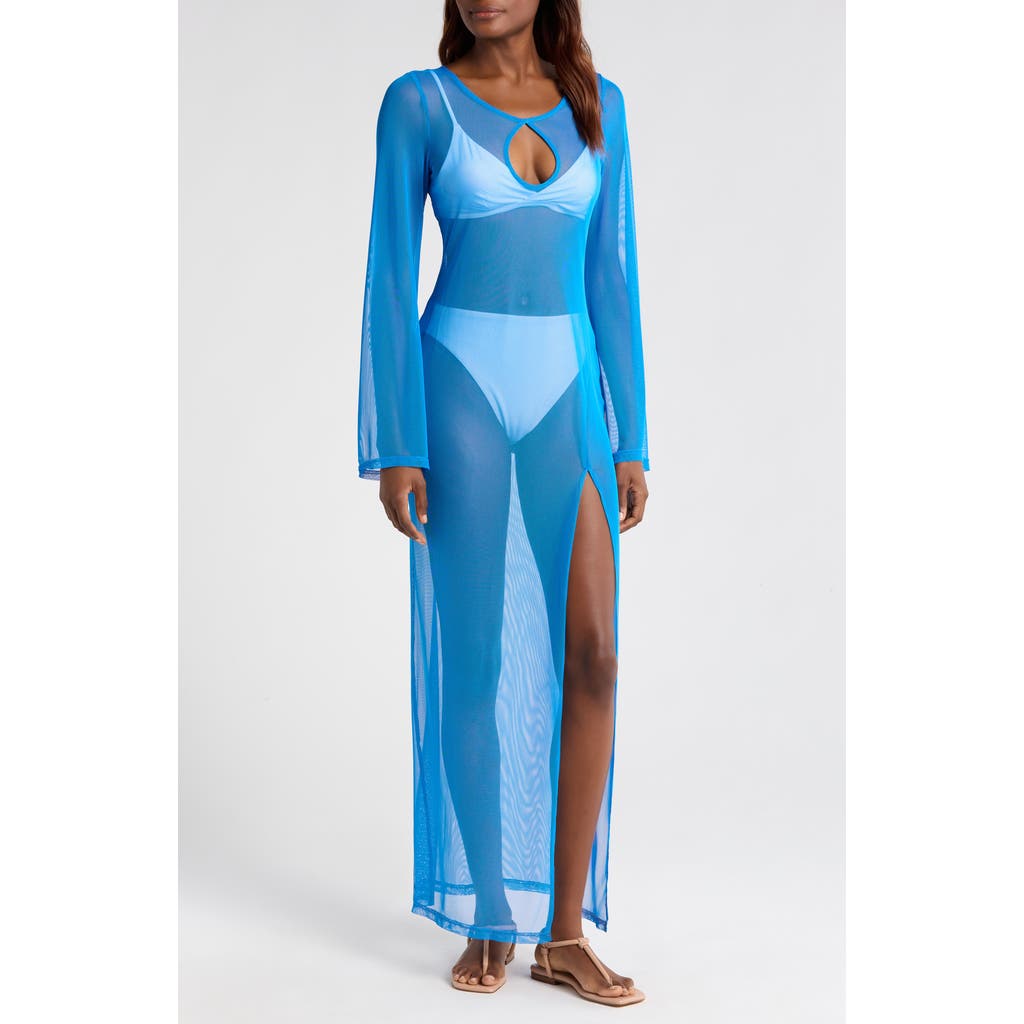 Shop Hutch Maebry Sheer Long Sleeve Cover-up Maxi Dress