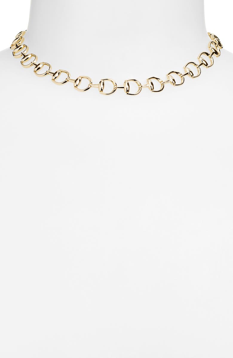 Gucci 18K Gold Horsebit Link Necklace, Alternate, color, Yellow Gold