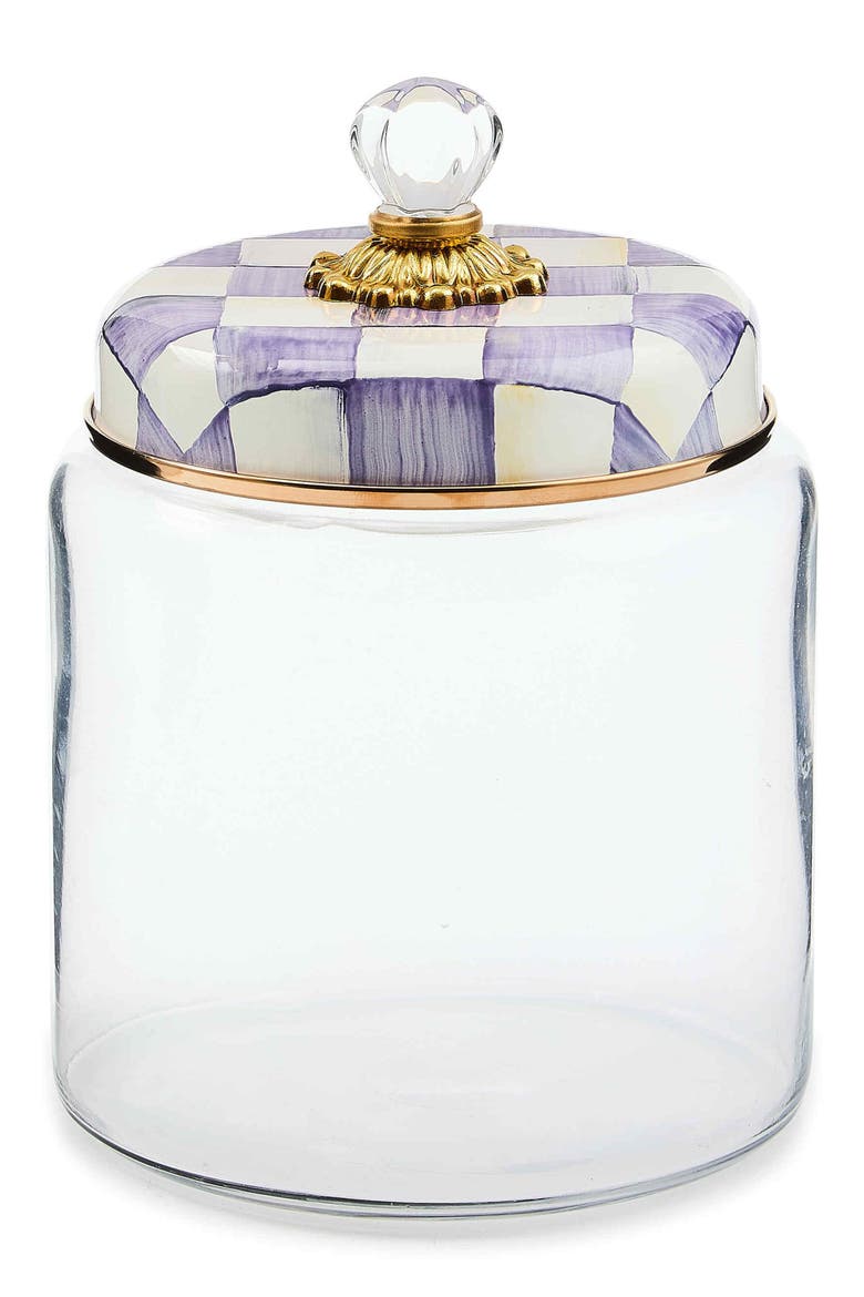 Violet Check Large Kitchen Canister, Main, color, VIOLET