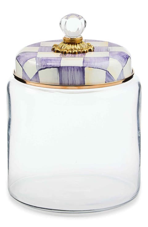 Violet Check Large Kitchen Canister