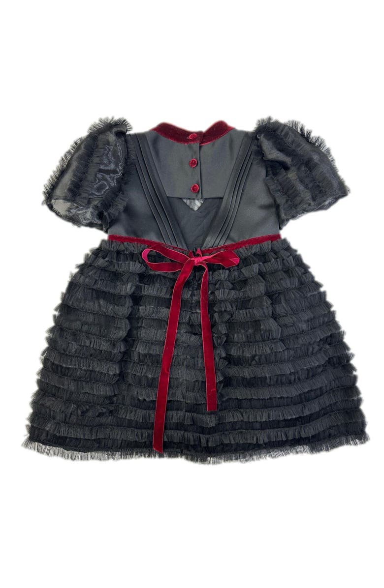 Petite Maison Kids Kylie Tulle and Organza Dress, Alternate, color, Black And Burgundy