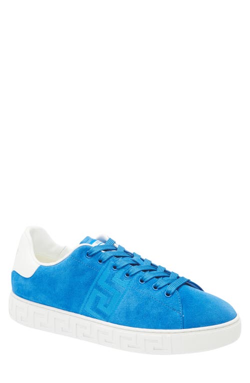 Versace Greca Suede Low Top Sneaker In White