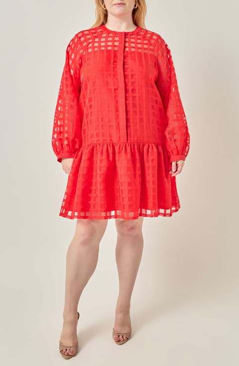 Check Organza Minidress