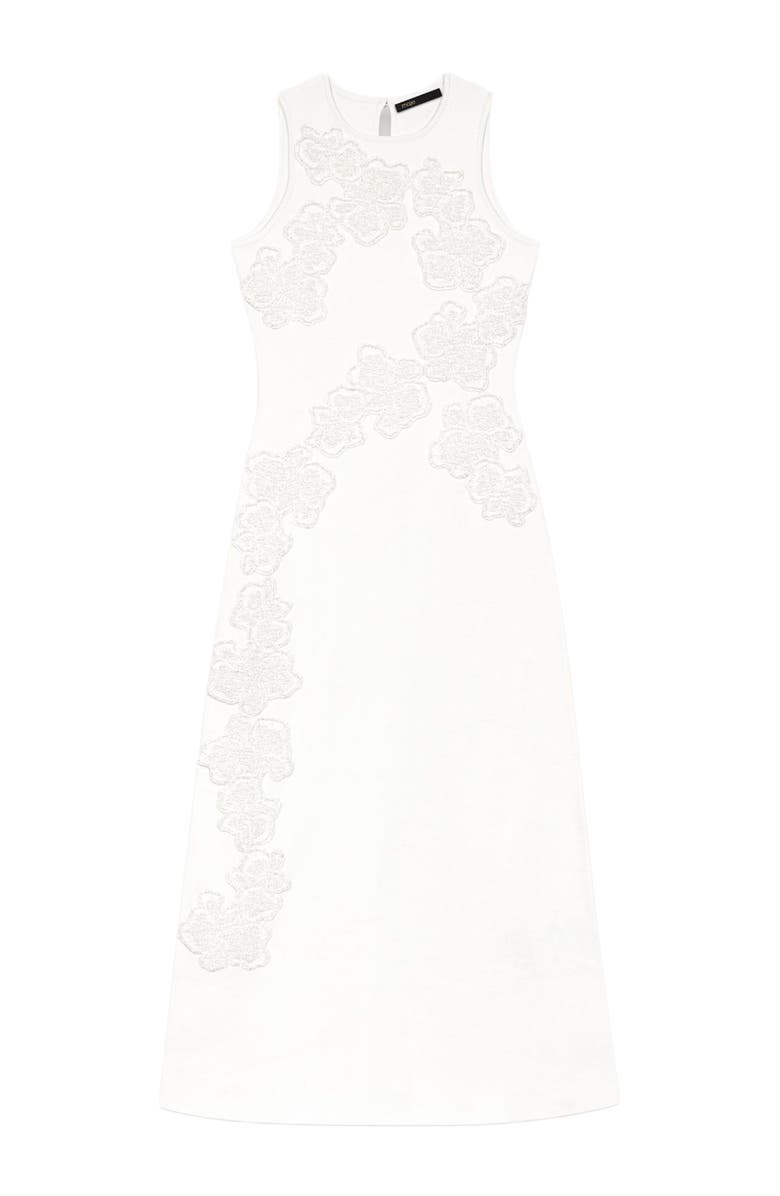 maje Beaded embroidered floral dress, Alternate, color, White