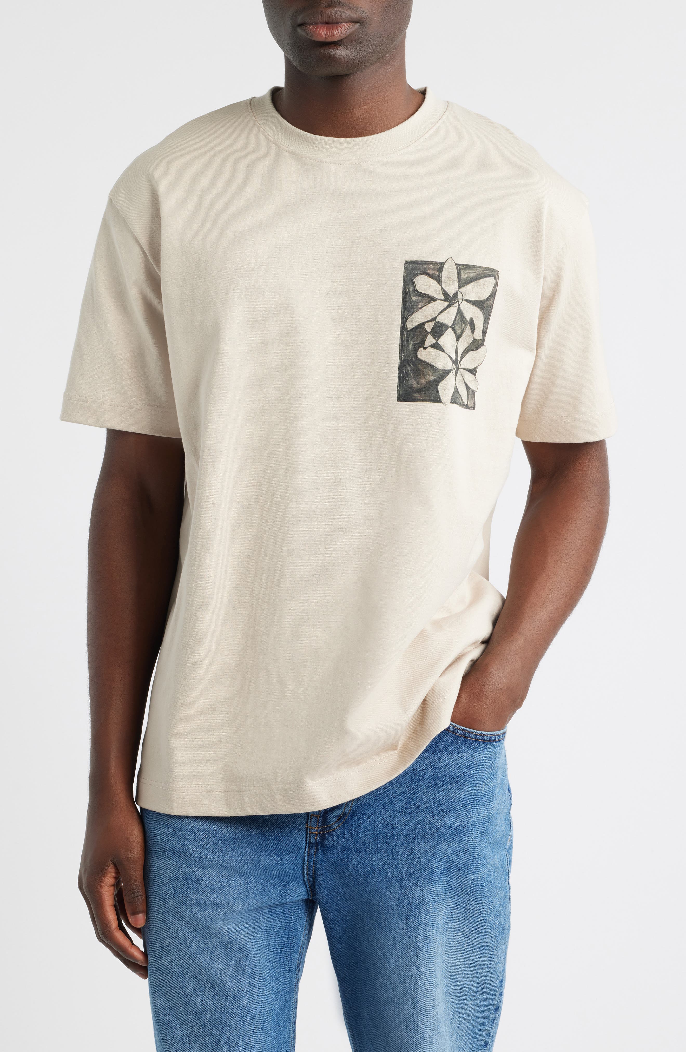 Oversize Floral Graphic Cotton T-Shirt