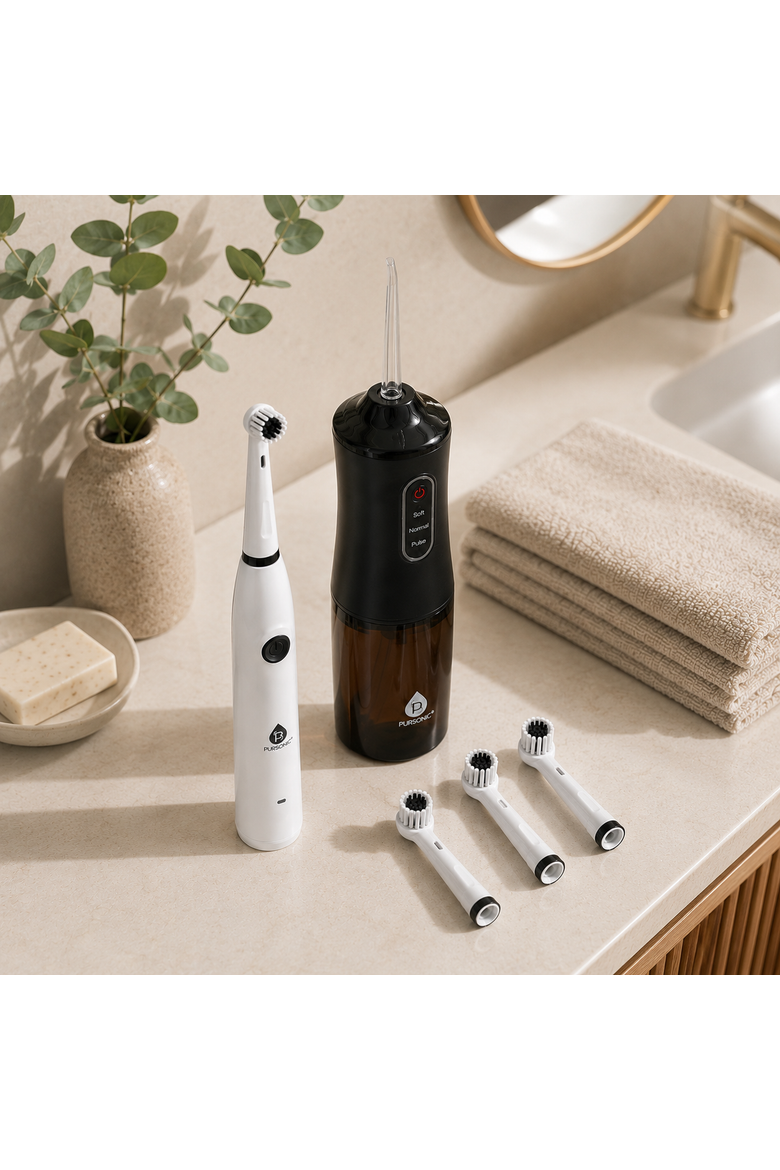 Mario Lopez USB Electric Toothbrush & USB Water Flosser, Alternate, color, White