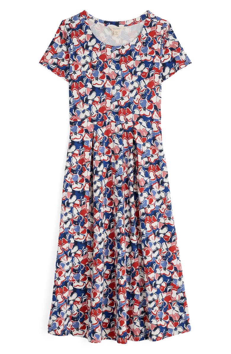 Seasalt Cornwall Veronica Print Stretch Organic Cotton Midi Dress, Alternate, color, Campion Bloom Chalk