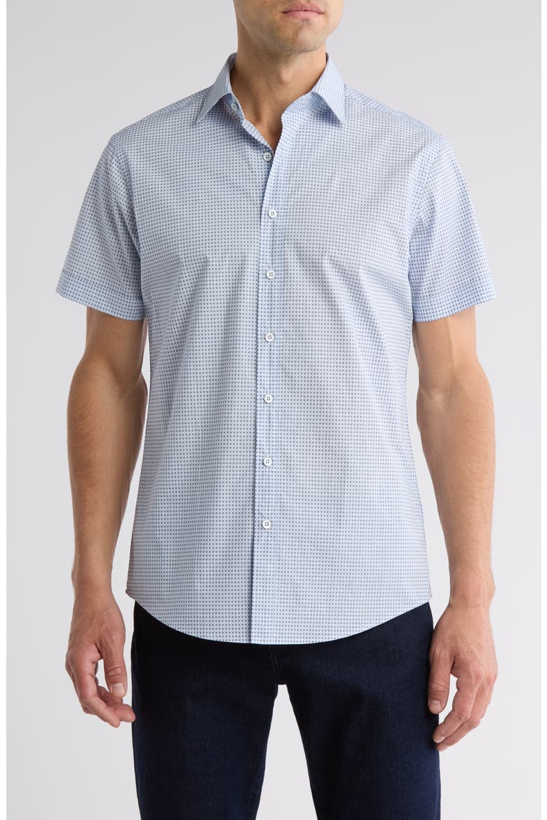 Ness Street Short Sleeve Button-Up Shirt, Main, color, PACIFIC BLUE