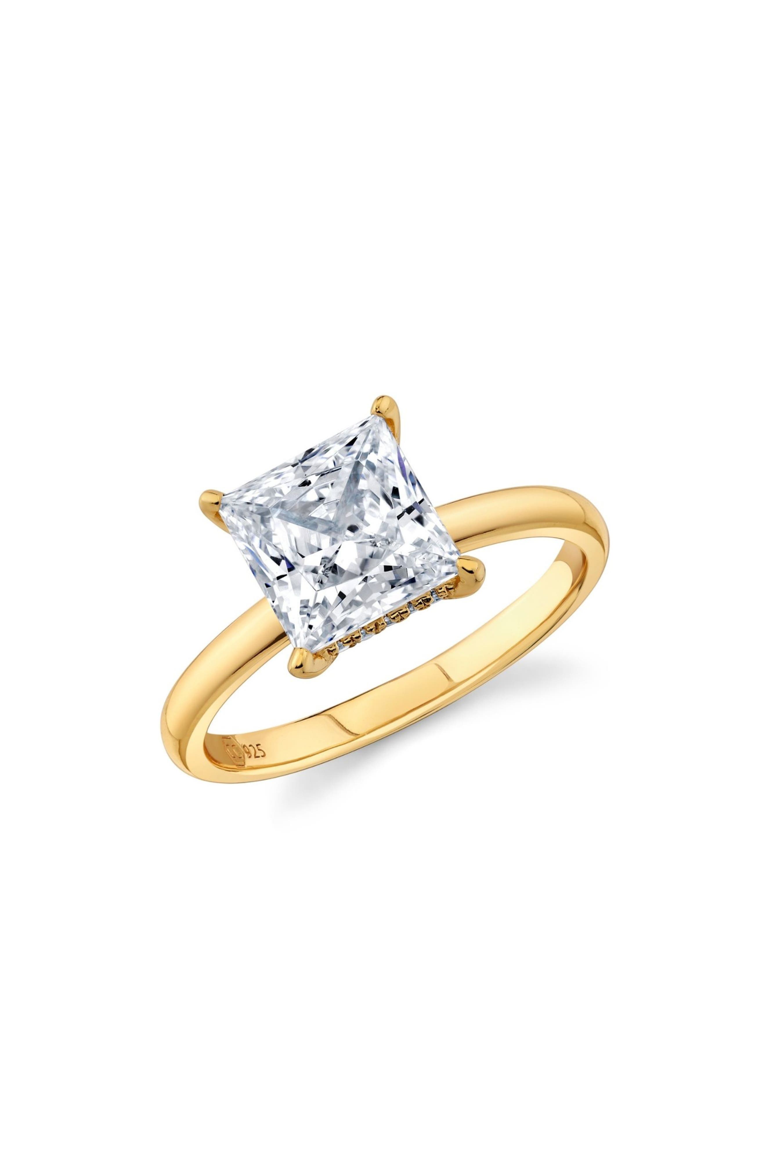 selected 18KT YELLOW GOLD / CLEAR STONE