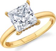 Crislu Princess Cut Cubic Zirconia Solitaire Ring