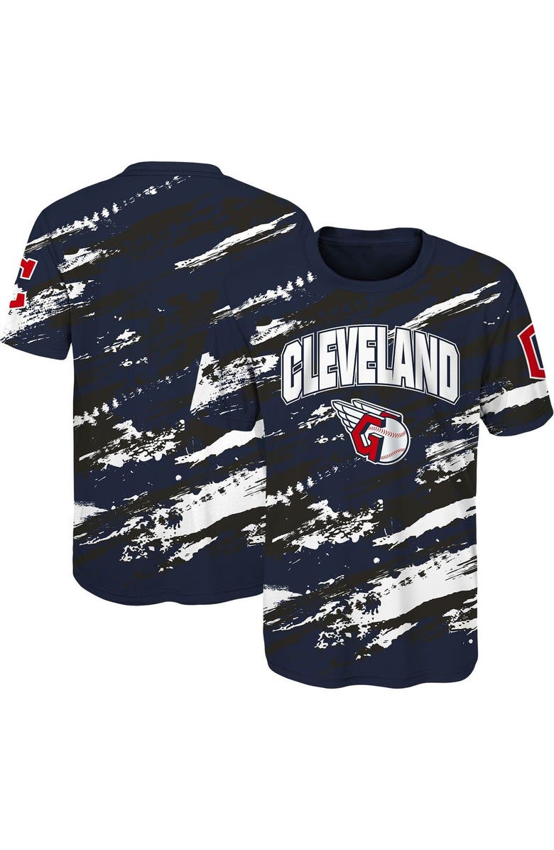 Outerstuff Youth Navy Cleveland Guardians Stealing Home T-Shirt, Main, color, 